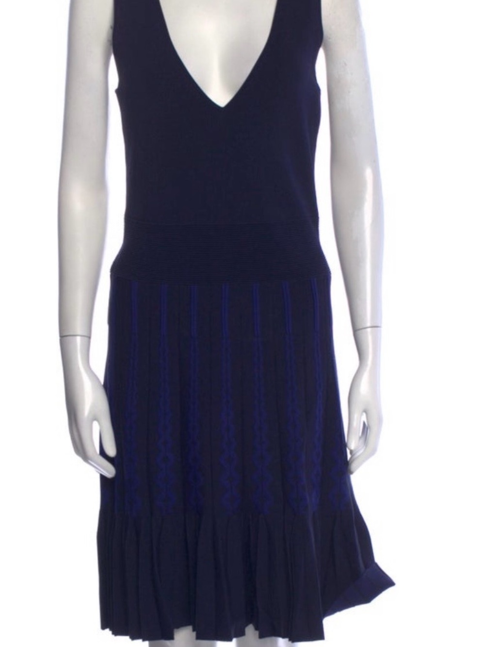 Ted Baker Navy V-Neck Knit Midi Dress